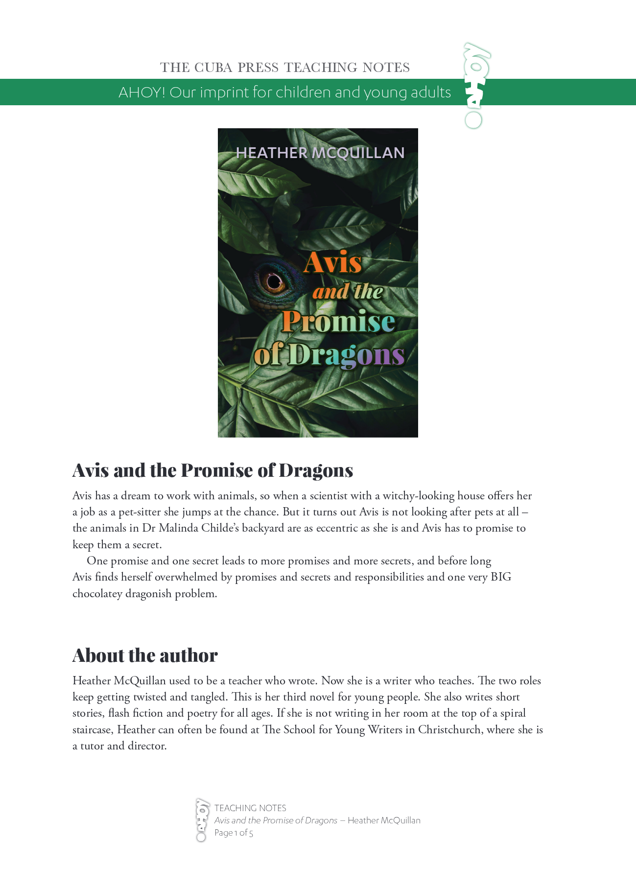 Avis and the promise of dragons teaching-notes